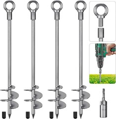 Insaga 30in Ground Anchors Heavy Duty 12mm Steel 4 Pack