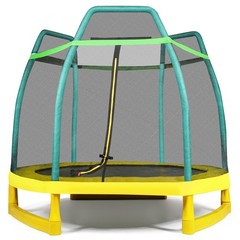 7FT Kids Trampoline W/ Spring Pad Safety Enclosure Net Indoor Outdoor Heavy Duty