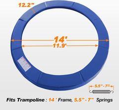 Trampoline Pad Replacement 16 15 14 13 12 10 8 Foot, Waterproof Safety Spring Co