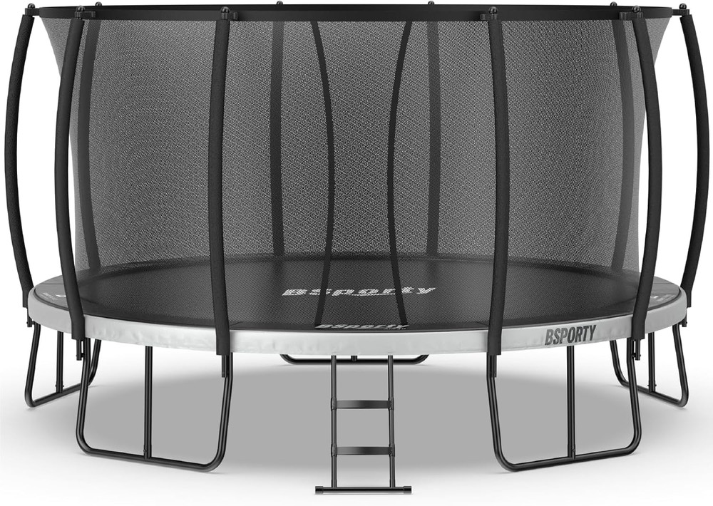 Trampoline Outdoor 14FT with Enclosure,5 Reinforced U-Shaped Legs with Center Su