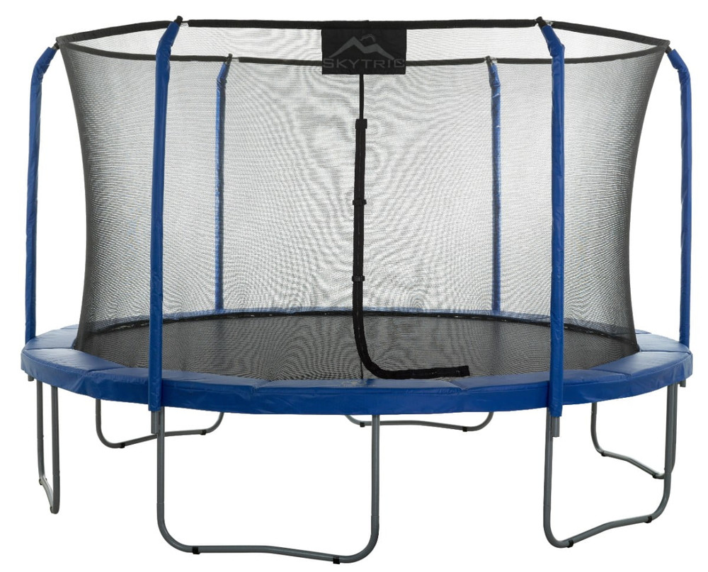 Skytric 11FT round Trampoline with Top-Ring Flex Frame Safety Enclosure – Kids,