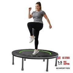 40″ Foldable Mini Fitness Trampoline, 10MM Thickened Bungee Rebounder