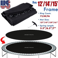 Black Universal Replacement Round Trampoline Jumping Mat 12ft 14ft 15 ft