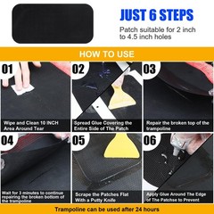 Trampoline Patch Repair Kit 3 Sizes Patches | Repair Trampoline Mat Tear or H…