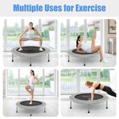 38″ Folding Mini Fitness Indoor Exercise Workout Rebounder Trampoline w/6 Legs