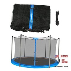 Trampoline Replacement Safety Enclosure Net for 6 Straight Poles 12FT Frame