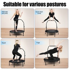 40″ Foldable Mini Trampoline,Exercise Trampoline Workout for Adults Load 450lbs