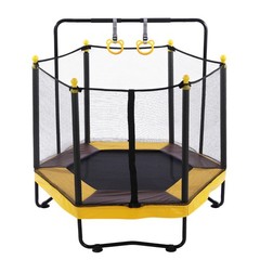 Toddler Trampoline Indoor Outdoor Rebounder w/ Enclosure Gymnastics Bar For Kids