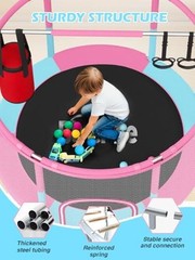 60″ Trampoline for Kids 5FT Toddler Trampolines Pink / Blue -1- 6-in-1
