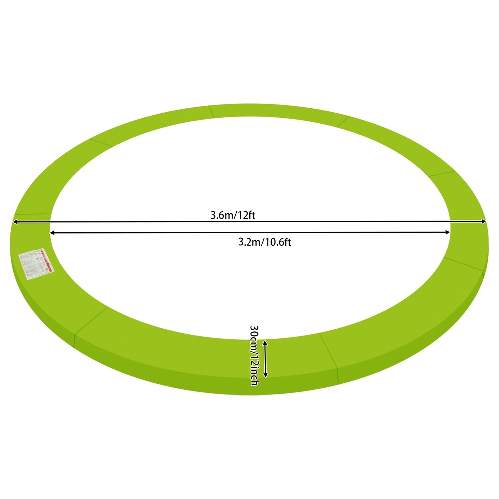 12 Ft Trampoline Spring Cover Green Trampoline Replacement Safety Pad Round