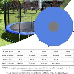Trampoline Sun Shade Cover 6FT 8FT 10FT 12FT 14FT 16FT Trampoline Top Cover W…