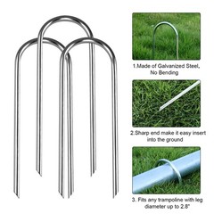 Trampolines Wind Stakes Heavy Duty U Type Sharp Ends Safety 12inch Ground Anc…