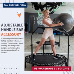 Arrowbash Adjustable Handle Bar Accessory for 40″ Round Fitness Trampolines Non-