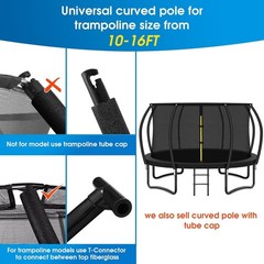 Trampoline Poles Replacement, Universal Trampoline Replacement Enclosure Pole…