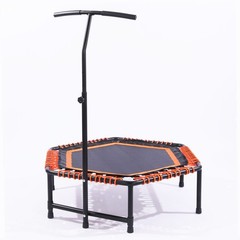 Mini Fitness Trampoline Indoor Outdoor Rebounder w/ Foam Handle Bar For Adults