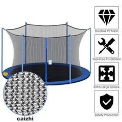 Trampoline Safety Net Replacement Enclosure For 12 – 15FT Round Frame 4-8 Poles