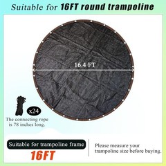 Trampoline Shade Cover 16FT Round Heavy Duty Trampoline Cover for Sun Protect…