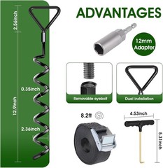 Heavy Duty Trampoline Stakes 4 Pack Ground Anchors with Straps for Wind