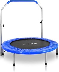 Portable & Foldable Trampoline – 40″ in-Home Mini Rebounder with Adjustable H…