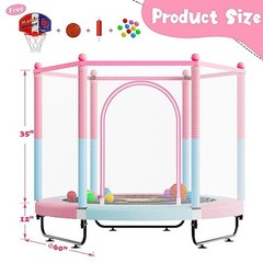 60″ Trampoline for Kids, 5 FT Indoor & Outdoor Small Toddler Trampoline with