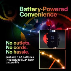 Above-the-Net Trampoline Lights – 40ft Clips to Safety Net – Color Changing T…