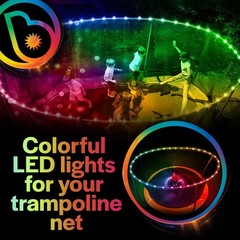 Above-the-Net Trampoline Lights – 40ft Clips to Safety Net – Color Changing T…