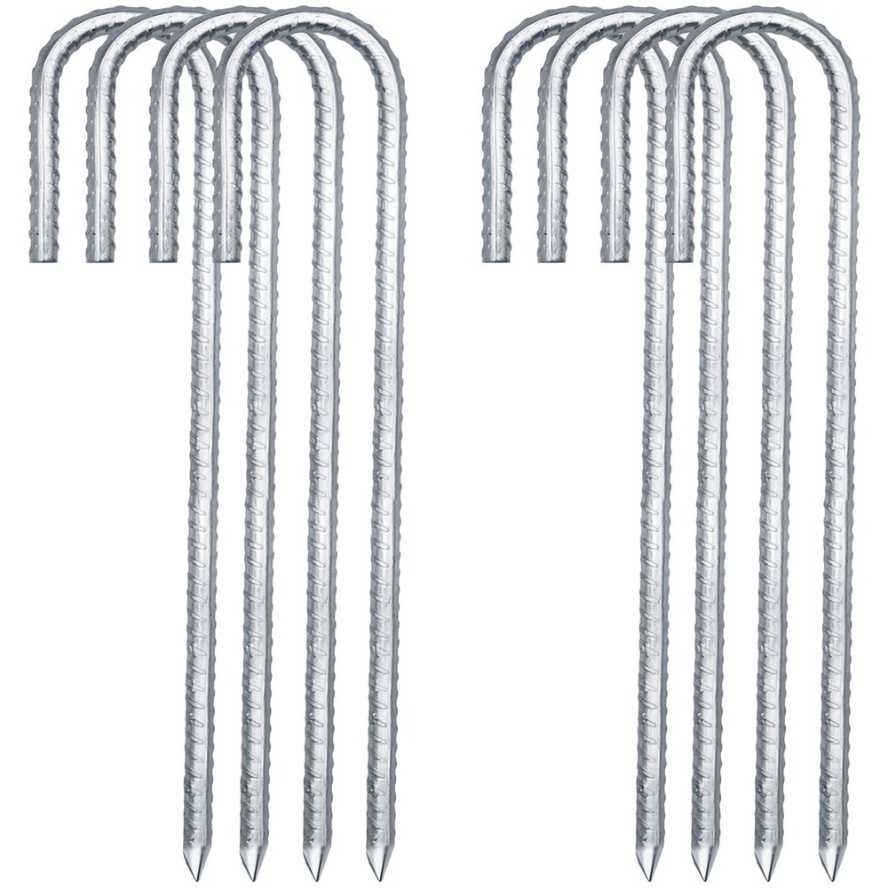 Metal Rebar Stakes 12″ Long 1/4″ Rust Proof Coated Steel – Heavy Duty Ground