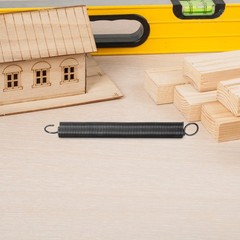 2Pcs Reusable Heavy Duty Metal Ladder Springs with Double Hooks Dark Grey