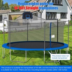 2PCS Trampoline Pole Replacement Kit, 1mm Thick, Fits 1.65″ Inner Diameter, Foam
