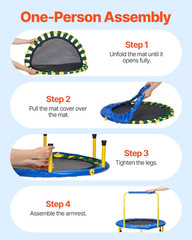Mini Foldable Trampoline for Kids, 3FT/36 inches – Baby Trampoline for Toddlers