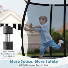 8FT Round Trampoline with Safety Enclosure Net 880LBS Capacity Kids Adults Black