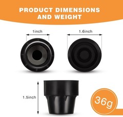 Innconee 8 Pieces Replacement Mini Trampoline Leg Caps, Black Rubber Caps Tip…