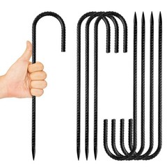 Trampoline Stakes Anchors 12 Inch Galvanized Steel Heavy Duty – Secure Tents