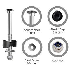 12 PCS Trampoline Screws, Long Screw Trampoline Replacement Parts, Anti-Loose…