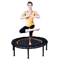 LEAPS & REBOUNDS 48″ Mini Fitness Trampoline & Rebounder Gym Equipment, Orange