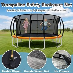 Trampoline Net Replacement Safety Enclosure Net with Zippers 10 FT / 6 poles