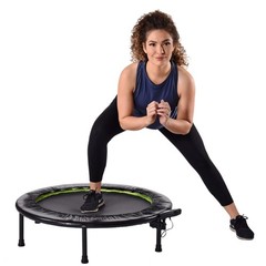 Portable Folding Trampoline with Smart Workout App – Home Gym Rebounder for Card