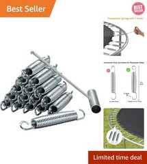 Galvanized Steel Trampoline Springs 5.5-7 Inch Replacement Kit with T-Hooks