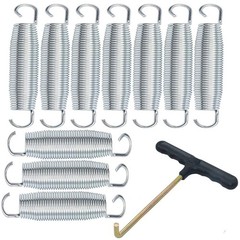 Trampoline Springs 5.5 Inch Replacement High Durability Silver T-Hook 10 Pack