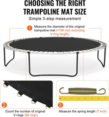 Replacement Trampoline Mat, Jumping Mat Fits 12/13/14/15 Ft Frame, Universal Jum