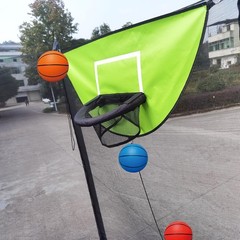 Trampoline Basketball Hoop W/ Pump & 4 Mini Balls Easy to Install Universal
