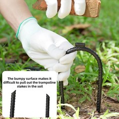 10″x3″ Trampoline U Shaped Rebar Stakes Heavy Duty Safety U Shaped Ground Anc…