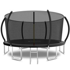 YC 14FT Trampoline Pumpkin- Standard w/ Durable Trampoline Pole for Kids Outdoor