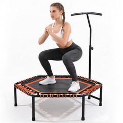 48″ Gym Mini Rebounder Trampoline for Adults Fitness with Adjustable Handle Bar
