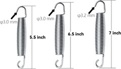72 Pieces Trampoline Springs Replacement with T-Hook Heavy Duty Stainless Steel