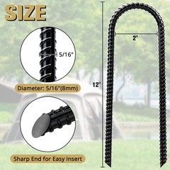 Heavy Duty 12″ U-Shaped Ground Anchors for Trampolines, Tents & Gardens – Wind R