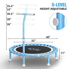 FitinOne 40″ Fitness Mini Trampoline with Adjustable Handle 40in handle