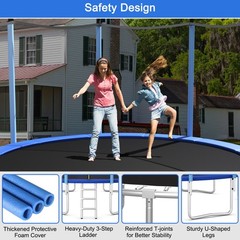 16FT Jumping Exercise Recreational Bounce Trampoline for Kids W/Safety Enclosure