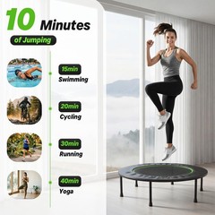 Steelite 40 Foldable Mini Fitness Trampoline 10Mm Thickened Bungee Rebounder