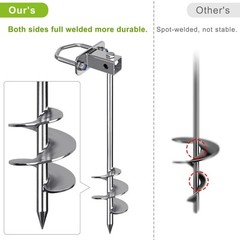 Multi-Purpose Ground Anchors Screw in, Fully Welded Shed Anchor Kit, 30” Ear